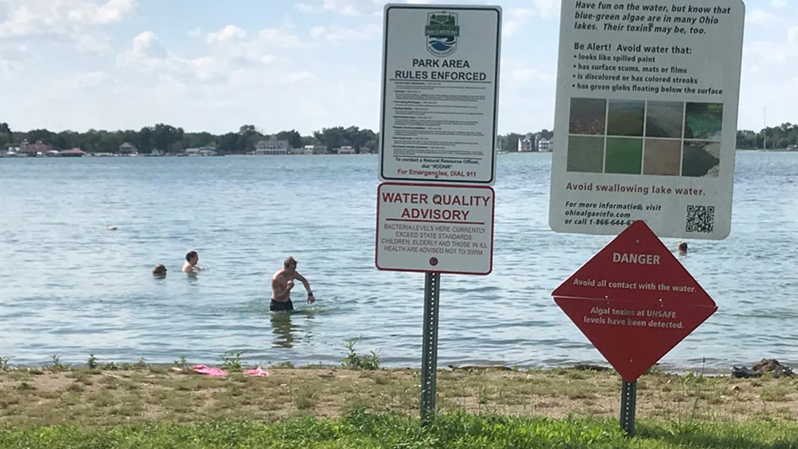 People Swimming In Buckeye Lake Despite Warnings For High Levels