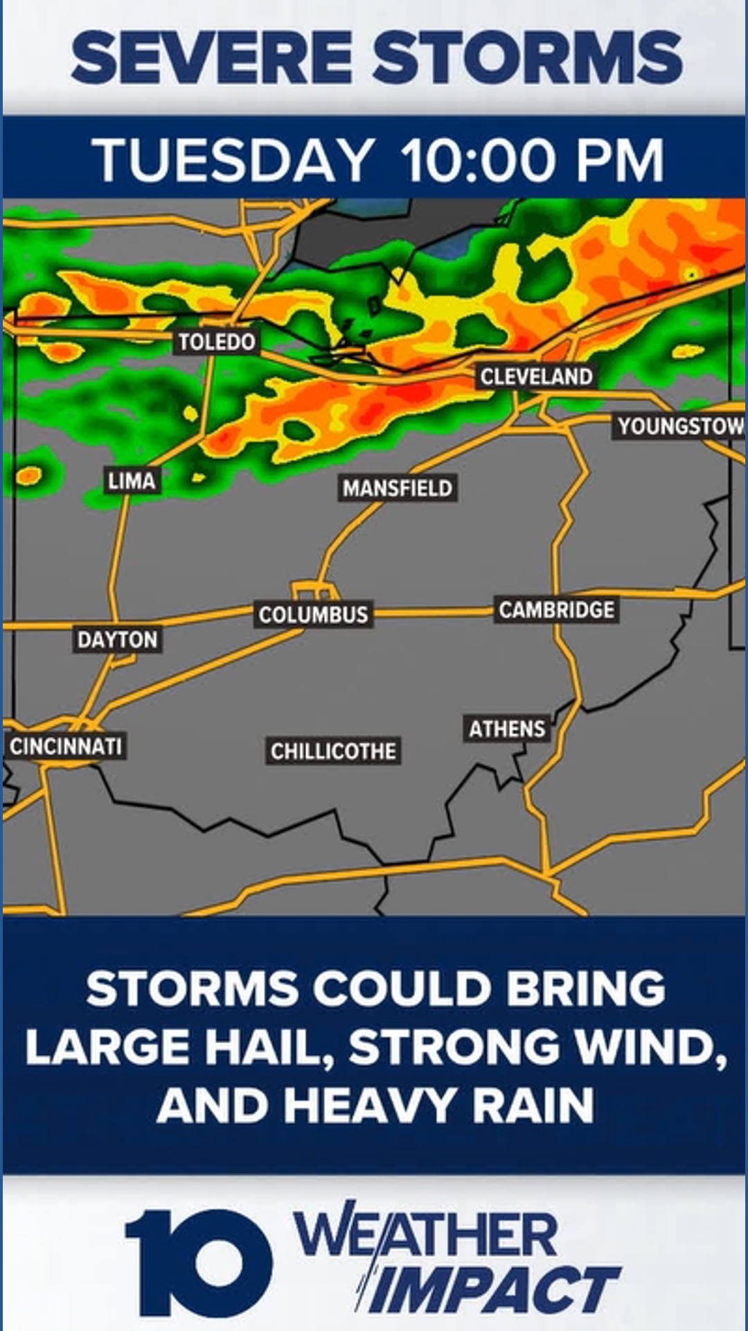 Potential storms in central Ohio Tuesday night | 10tv.com