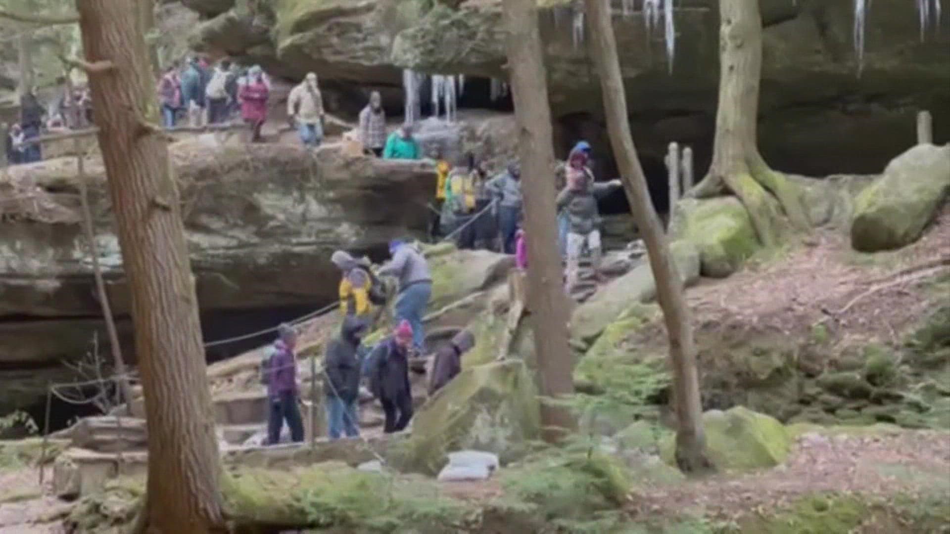 The Ohio Department of Natural Resources celebrated their Winter Hike Challenge this weekend in Hocking Hills.