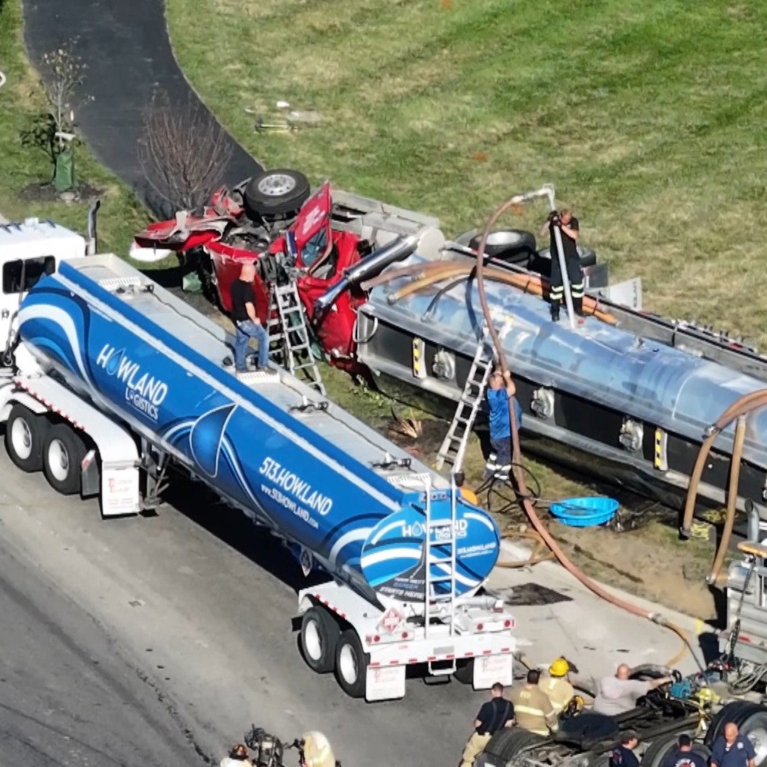 Tanker truck overturns at Dublin roundabout, injuring truck driver ...