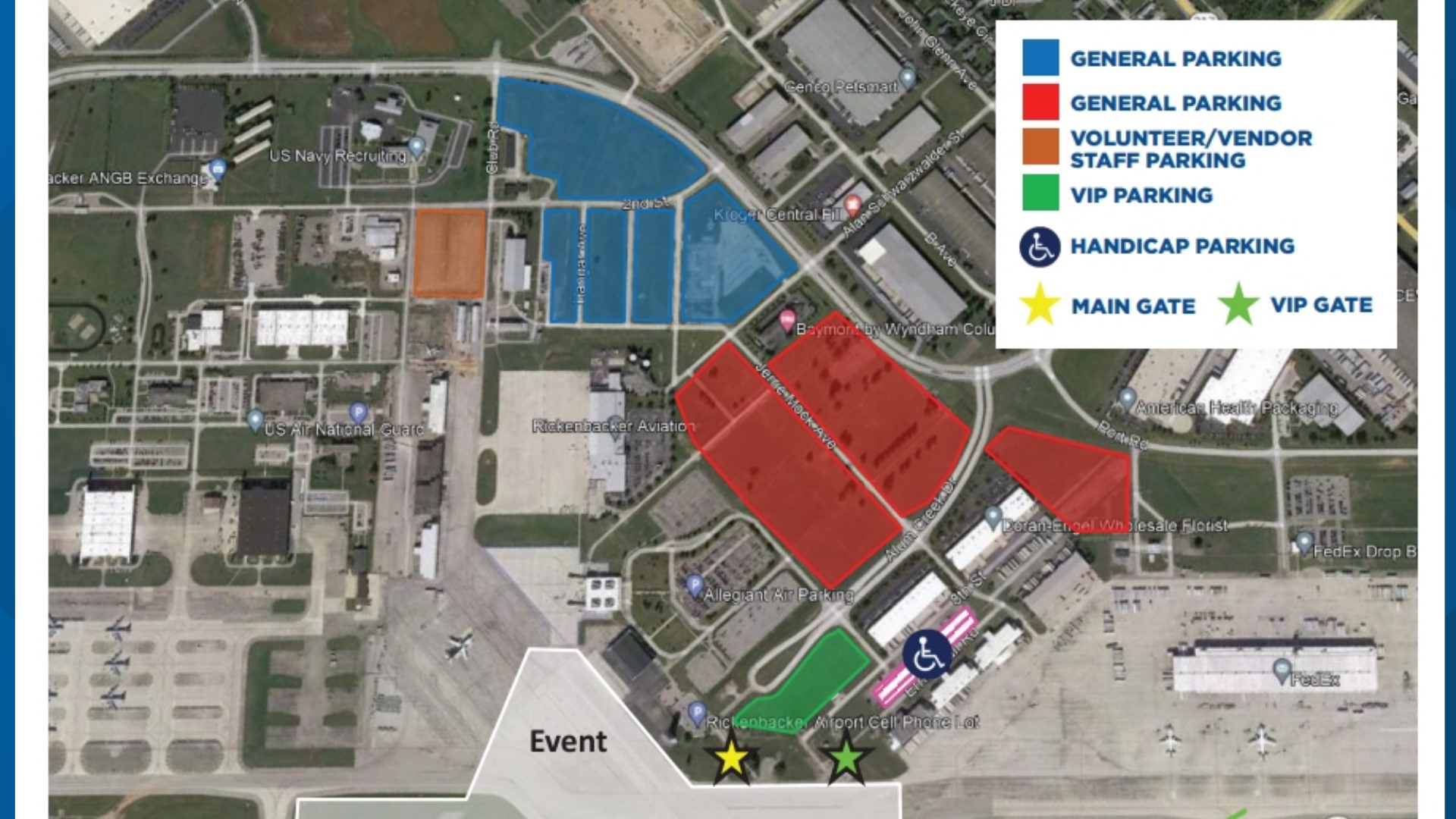 2023 Columbus Air Show Parking, lineup, details