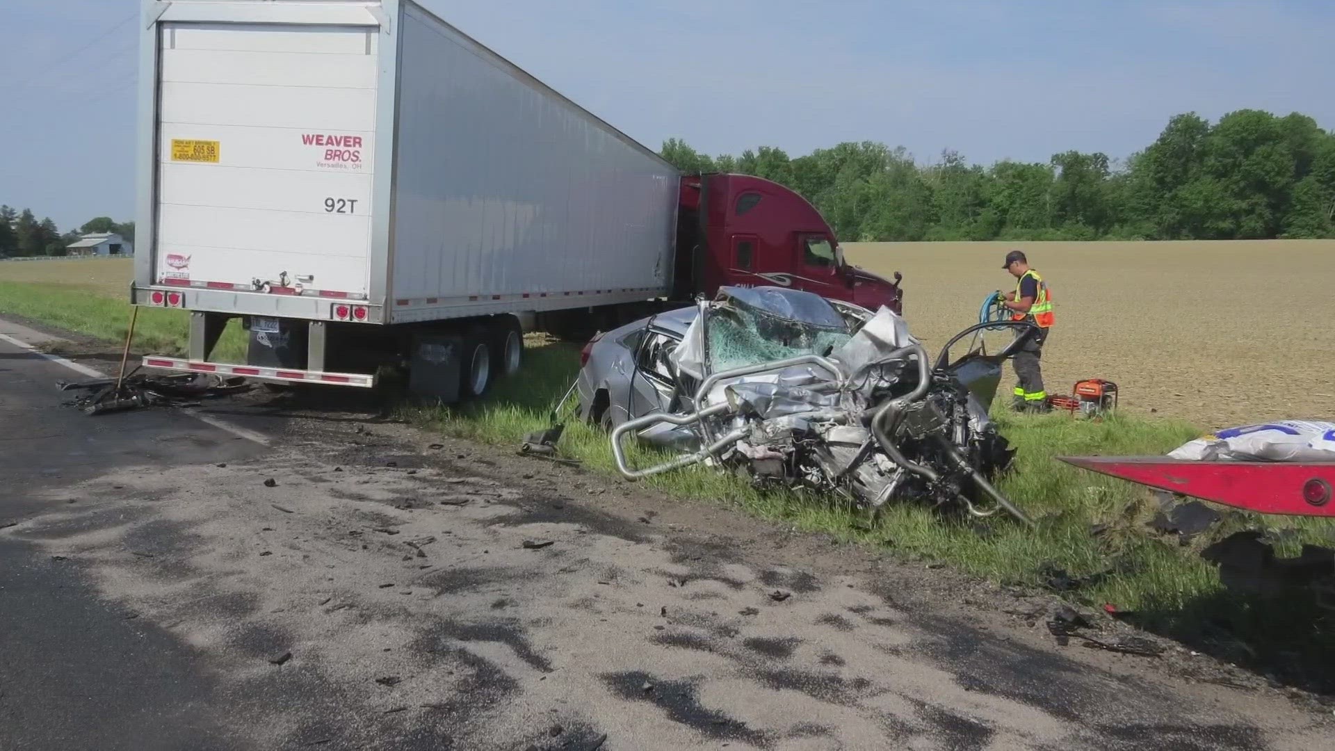 An investigation of the scene indicated that a silver Honda Civic was heading northbound when it went into the opposite lane of travel.