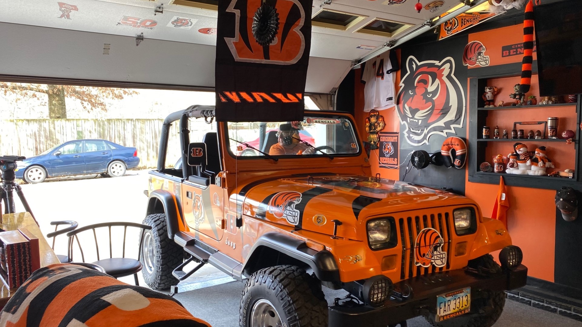 Superfan sports massive collection of Bengals memorabilia