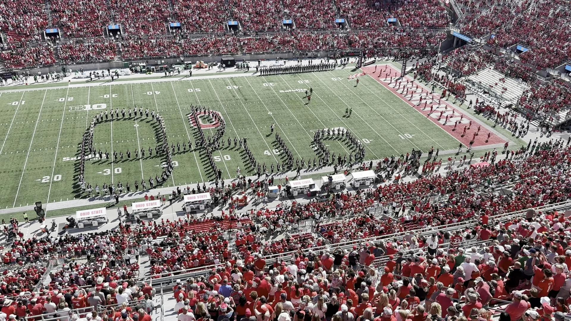 The Best Damn Band In The Land performed "Script Ohio" on Saturday before the Marshall game.