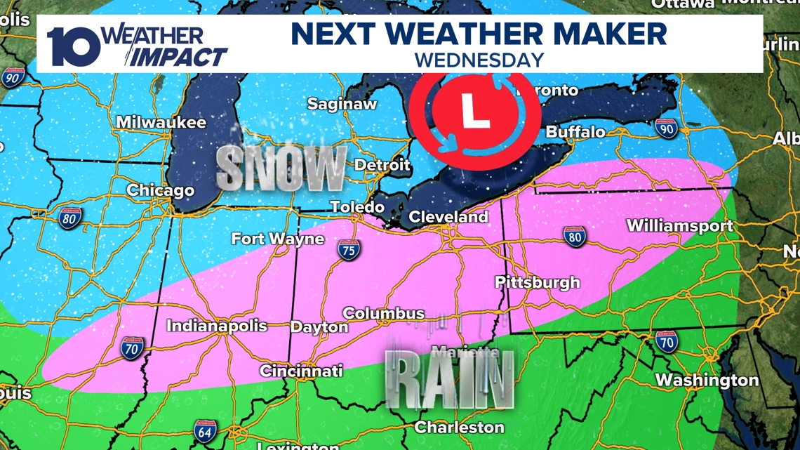 Rain, snow and wind impacting Wednesday morning commute in central Ohio
