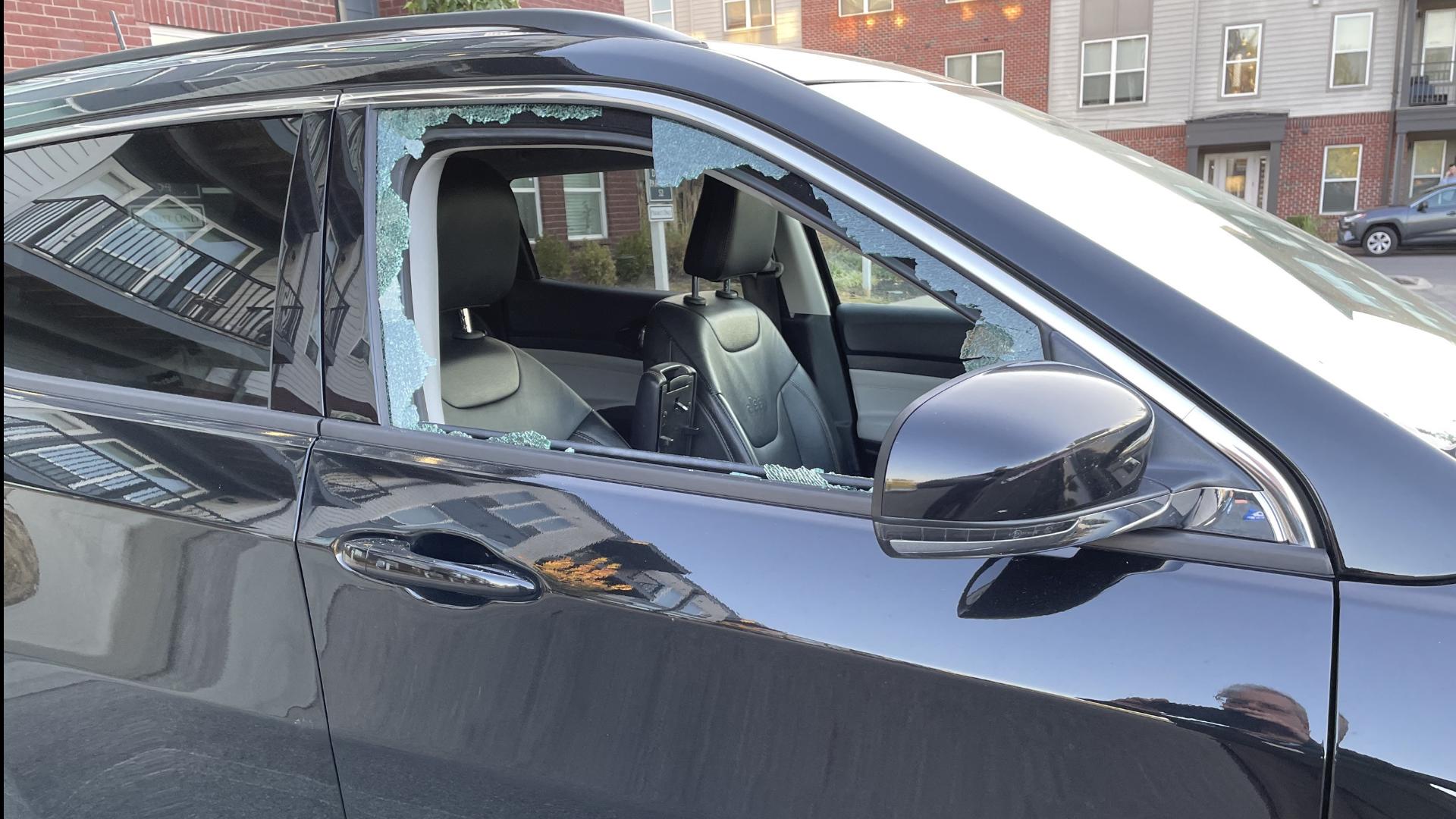 Multiple cars were broken into at an apartment complex in the Harrison West neighborhood Thursday morning, according to the Columbus Division of Police.