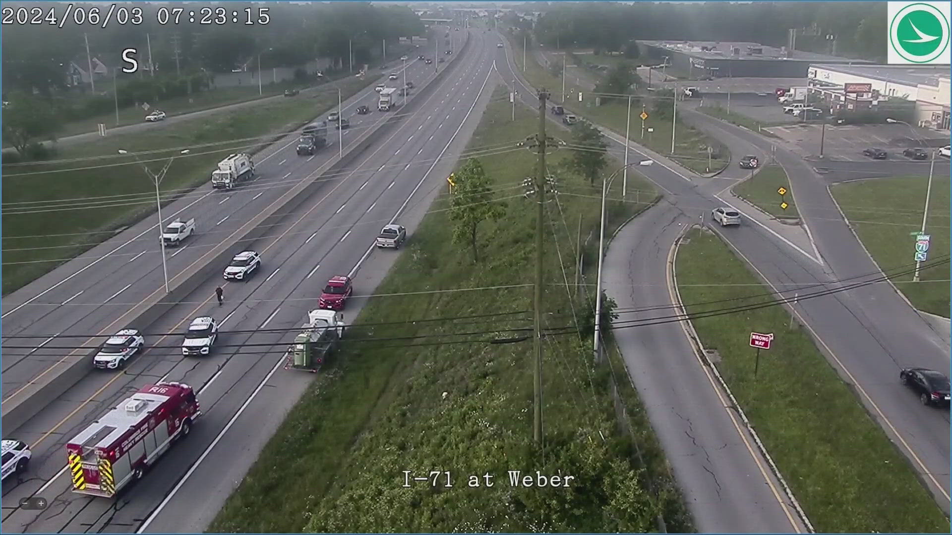 The incident happened on I-71 South at Weber Road around 7 a.m.