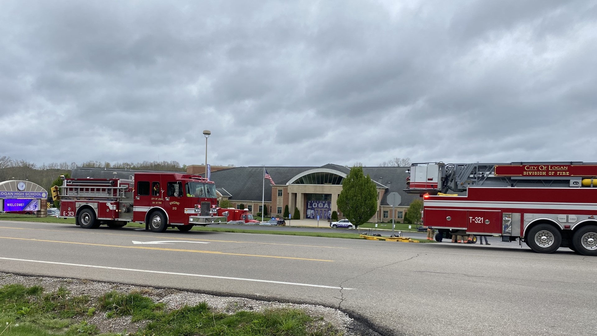 Authorities were called to Logan High School after a fire alarm was pulled and a "suspicious" object made to look like an explosive device was found.