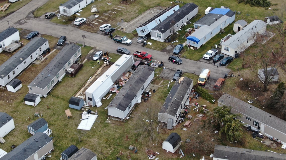 RAW: Drone video shows central Ohio tornado damage