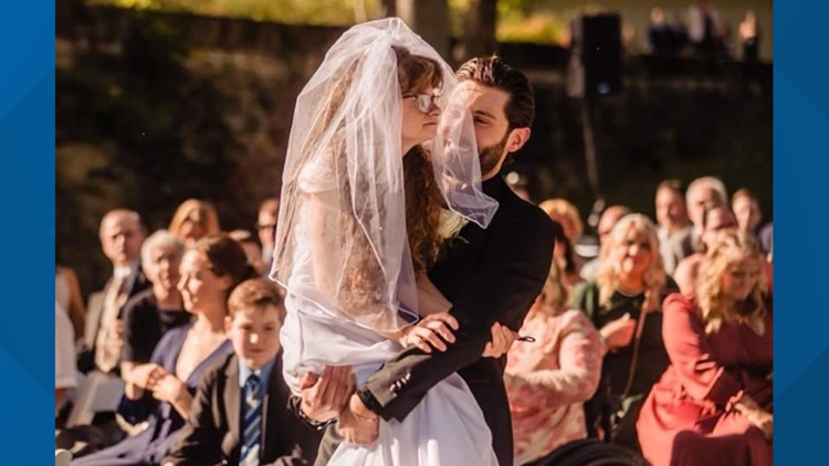 Ohio couple&rsquo;s wedding day goes viral after groom carries sister-in-law down the aisle