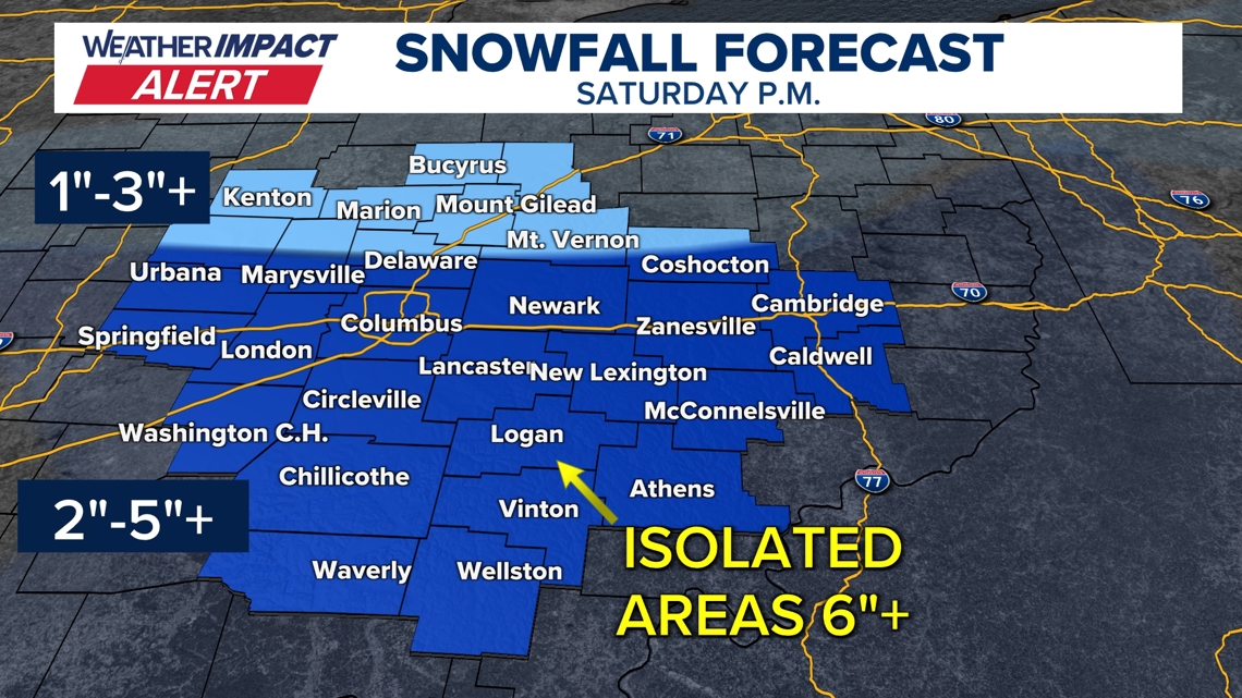 Winter storm warnings, advisories issued in central Ohio; 2-5" of snow expected in Columbus area