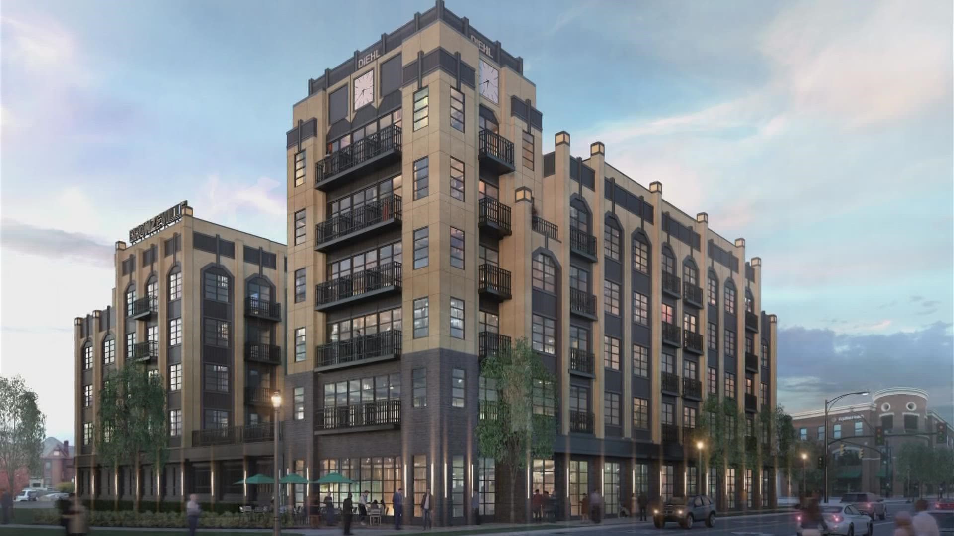 A six-story art deco building with 90 apartments, parking and a restaurant will soon be coming to the neighborhood.