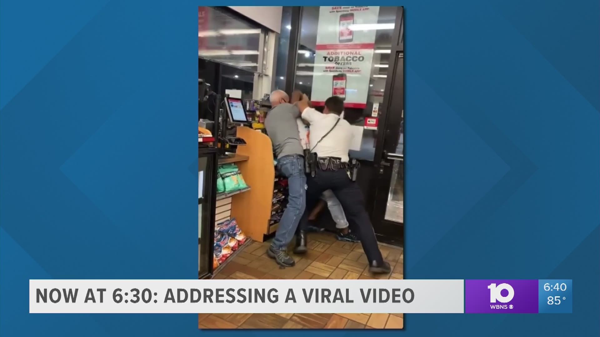 A video captured an arrest of a man being disruptive in a gas station on South High Street overnight.