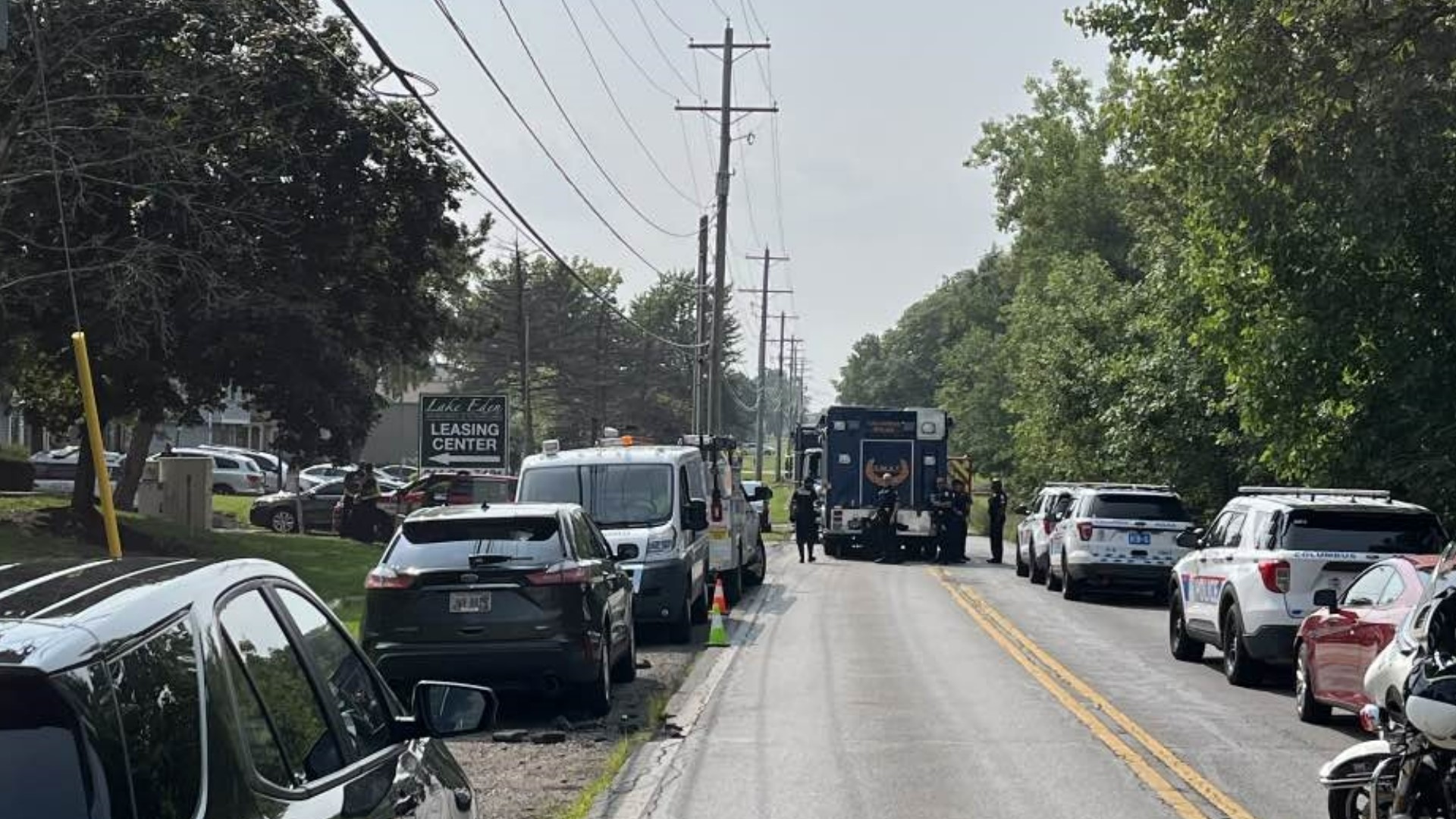 The Columbus Division of Police says an armed man has been barricading himself inside an apartment in the 500 block of Station Road since 11 a.m.