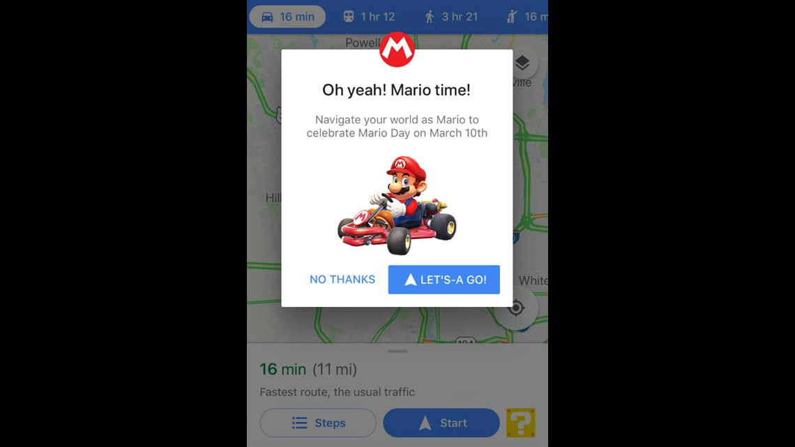 Mario comes to Google Maps to celebrate Super Mario Day