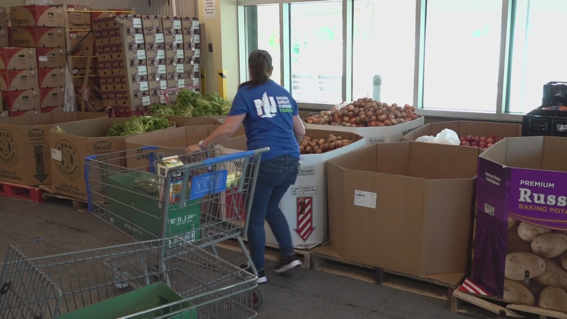 In one day at the Grove City food center, 800 to 1,200 families are served.