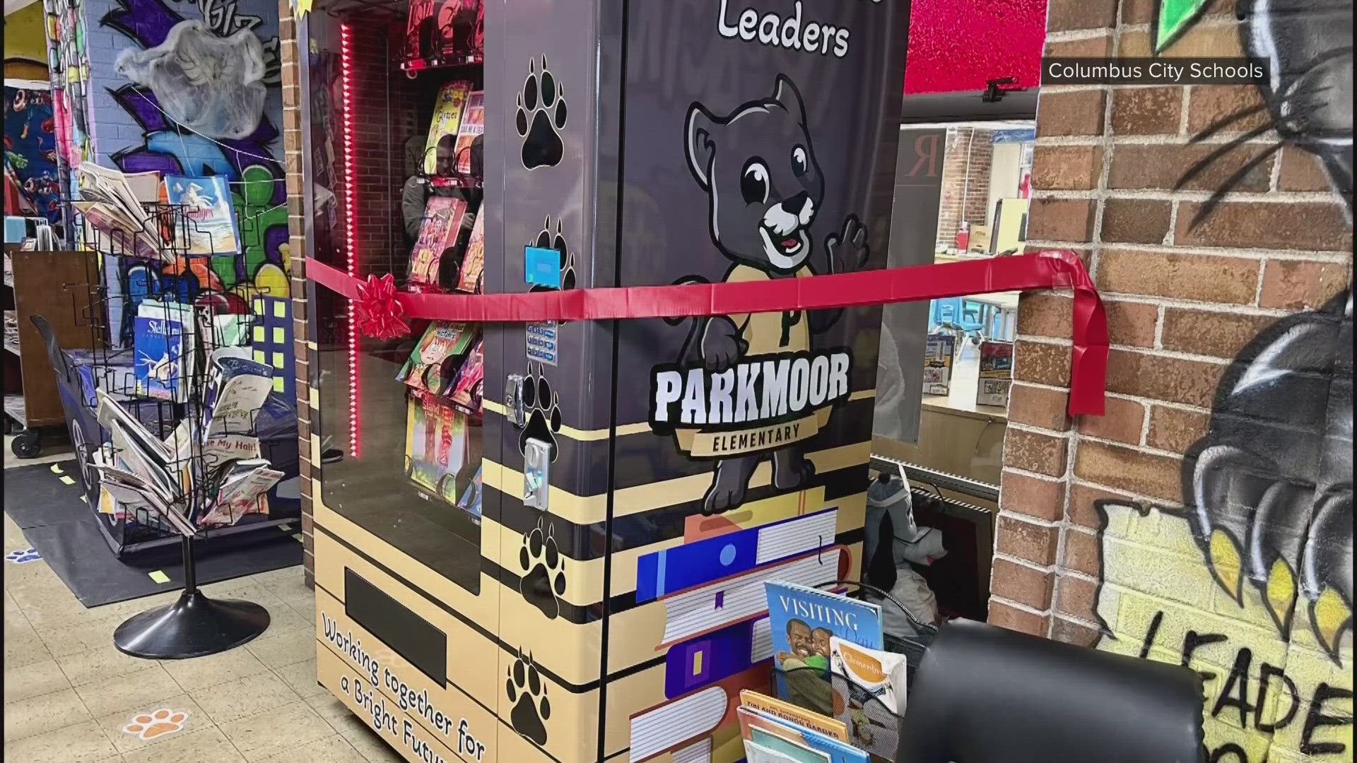 Parkmoor Elementary School in Columbus installed a book vending machine for kids to use as part of a reward program.