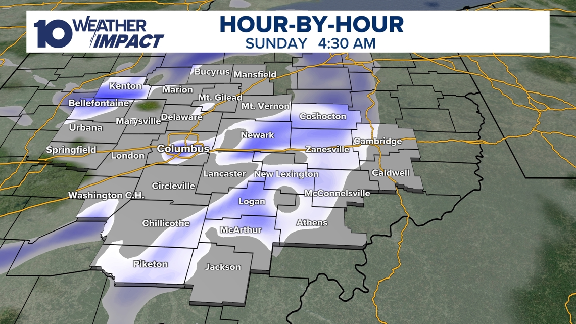 Snow showers return to Ohio overnight into Sunday