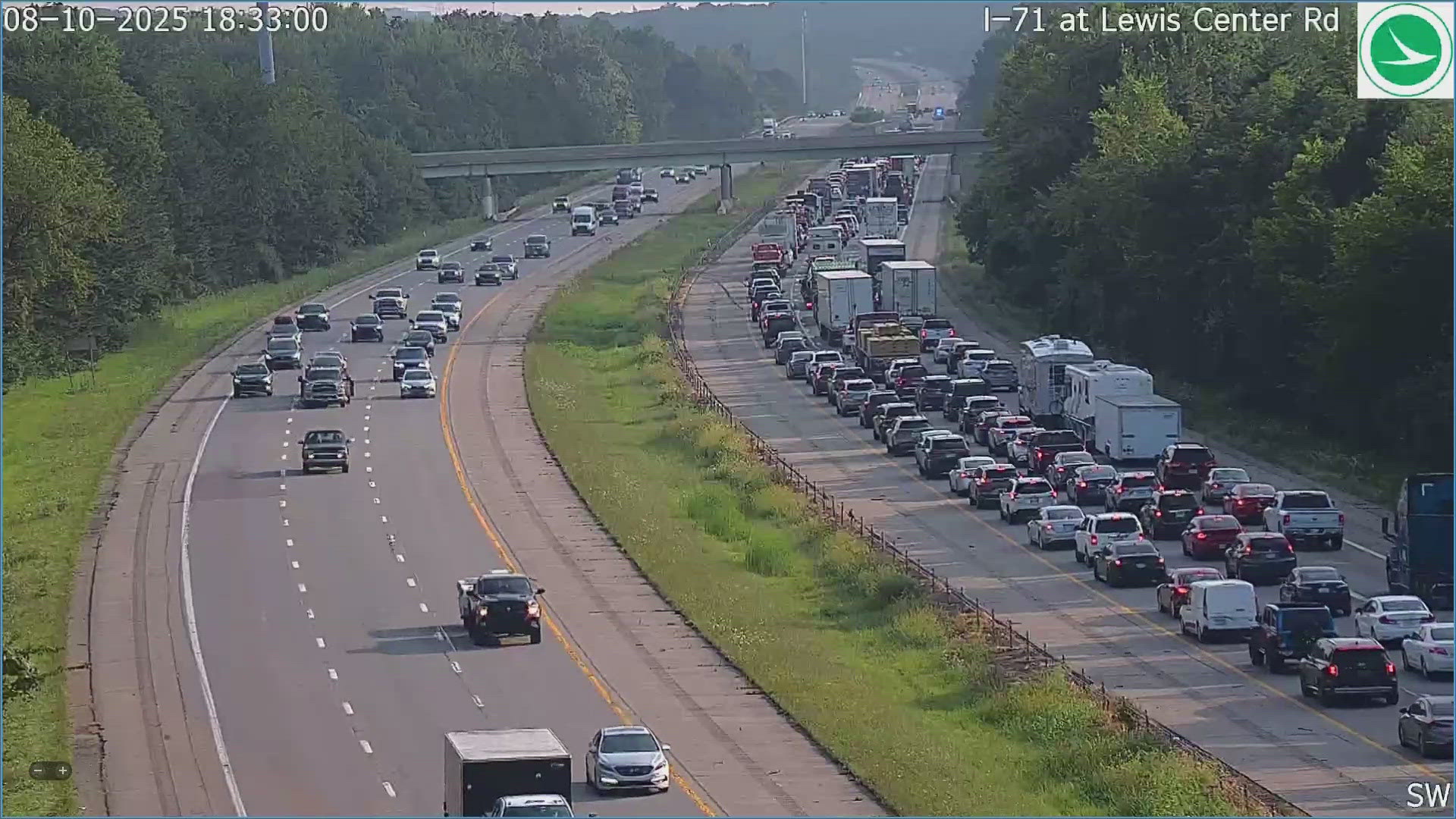 The Ohio State Highway Patrol said an injury crash occurred on I-71 South near Lewis Center Road.