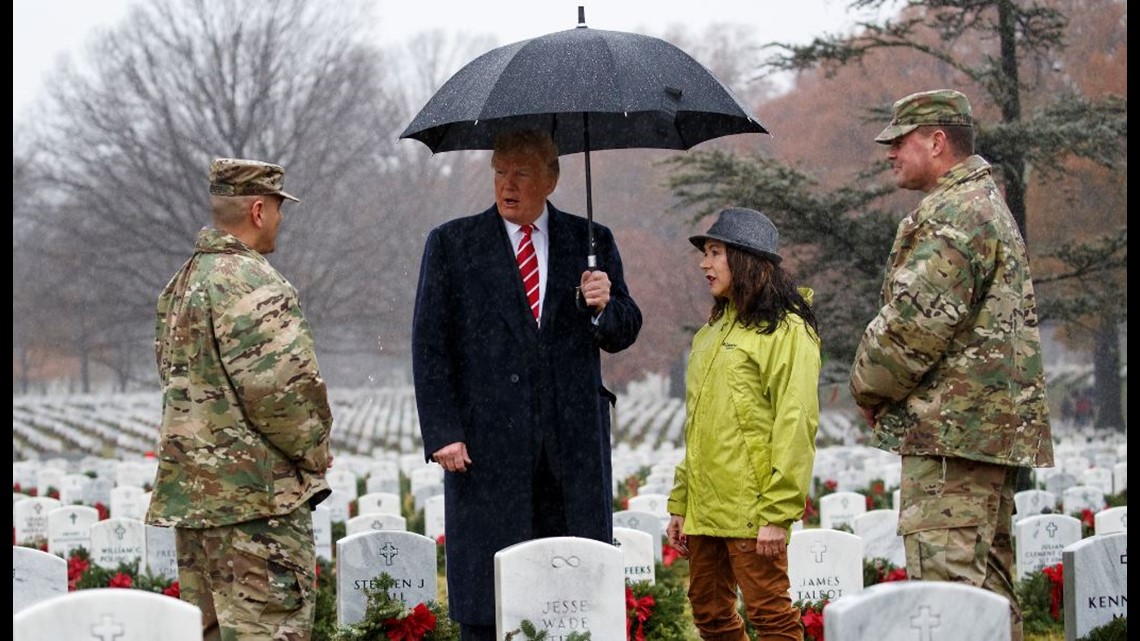 Trump Visits Arlington Cemetery For Holiday Commemoration | 10tv.com