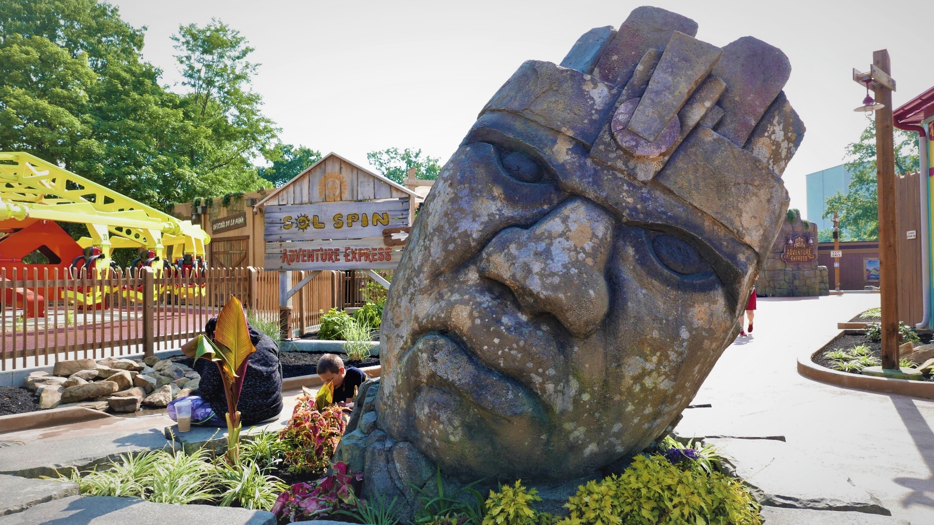 The new ancient-themed amusement park section features three rides and two restaurants for families to enjoy.