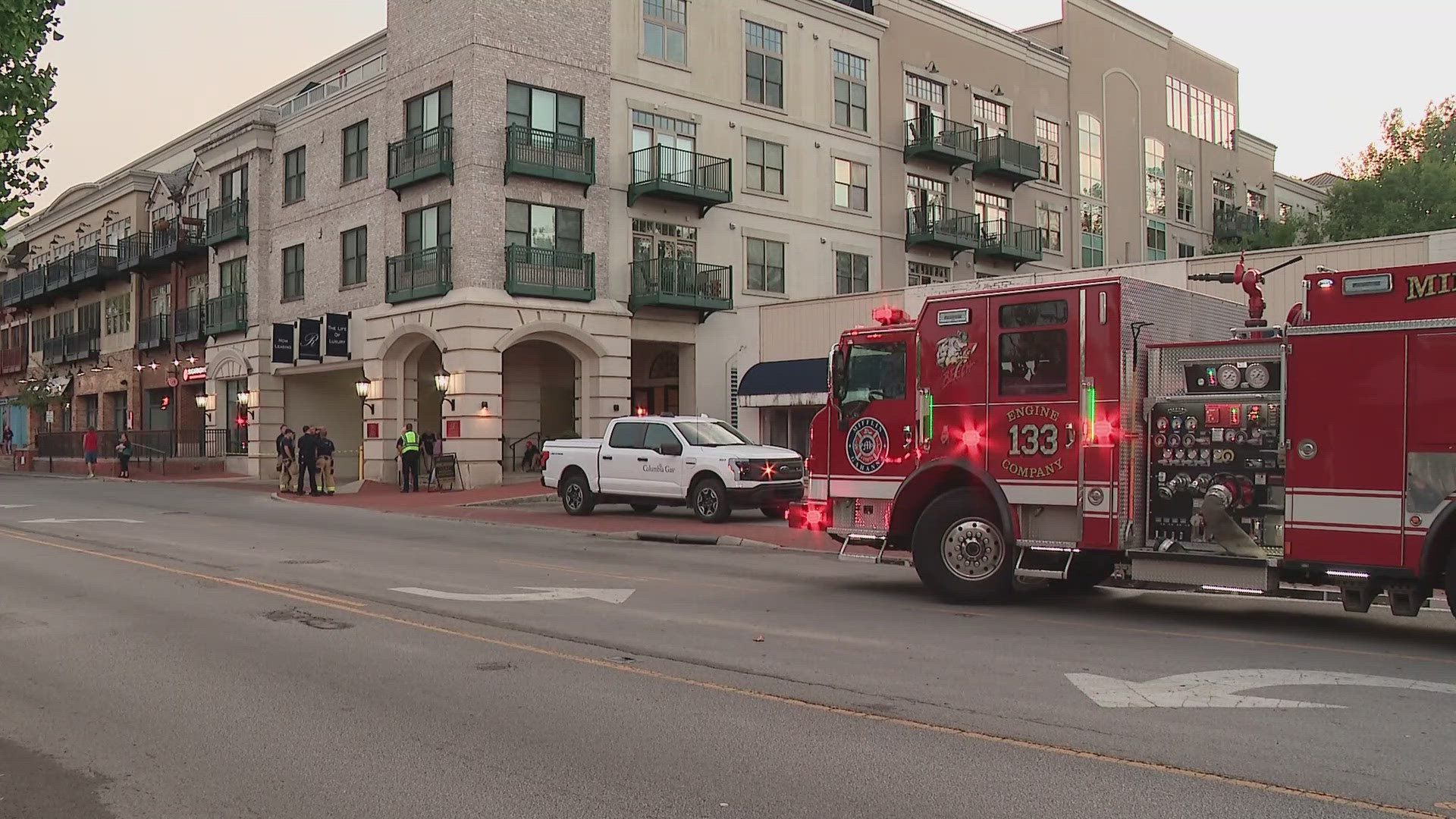 According to the Gahanna Division of Police, The Residences of Creekside apartments and businesses at 151 Mill St. were evacuated just before 5 p.m.