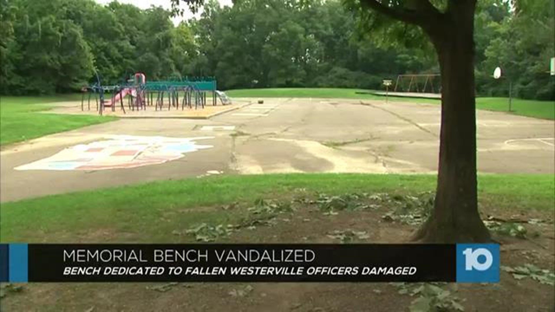 Bench dedicated to Westerville officers defaced