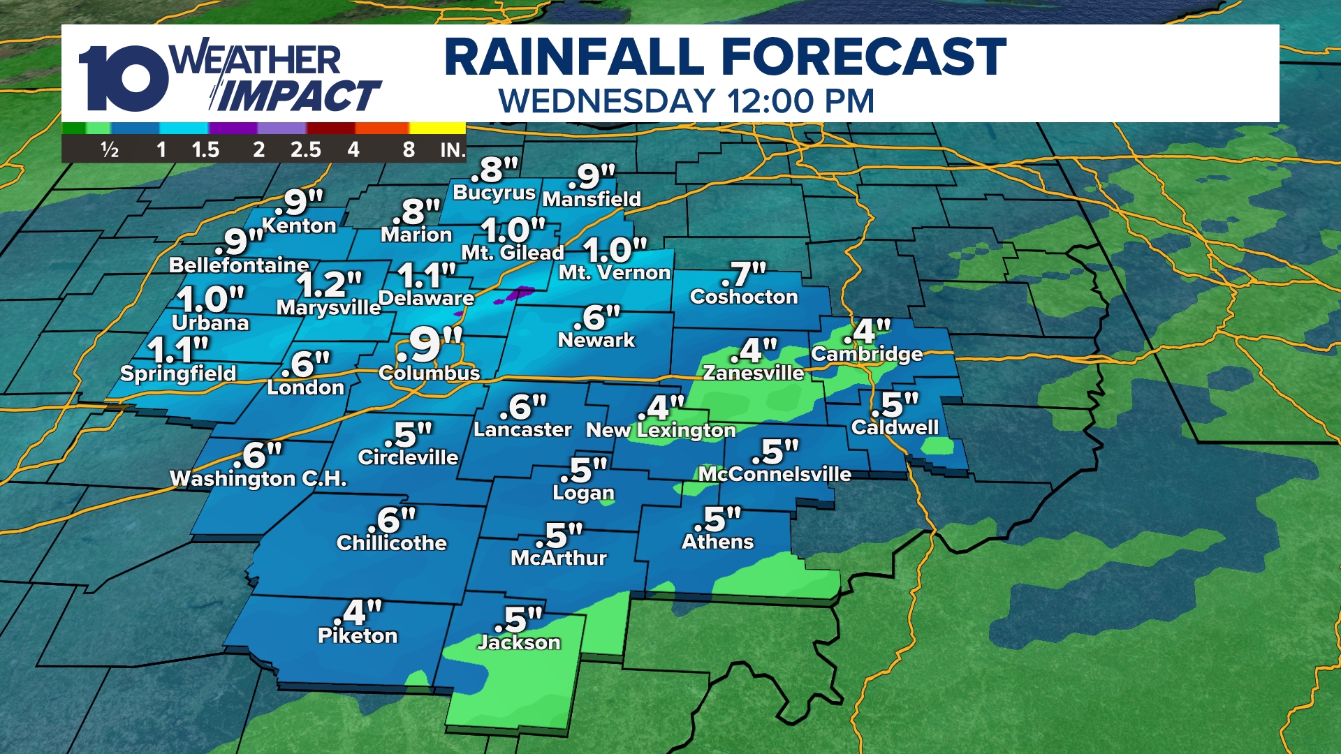 An inch of rain likely across parts of central Ohio Tuesday night ...