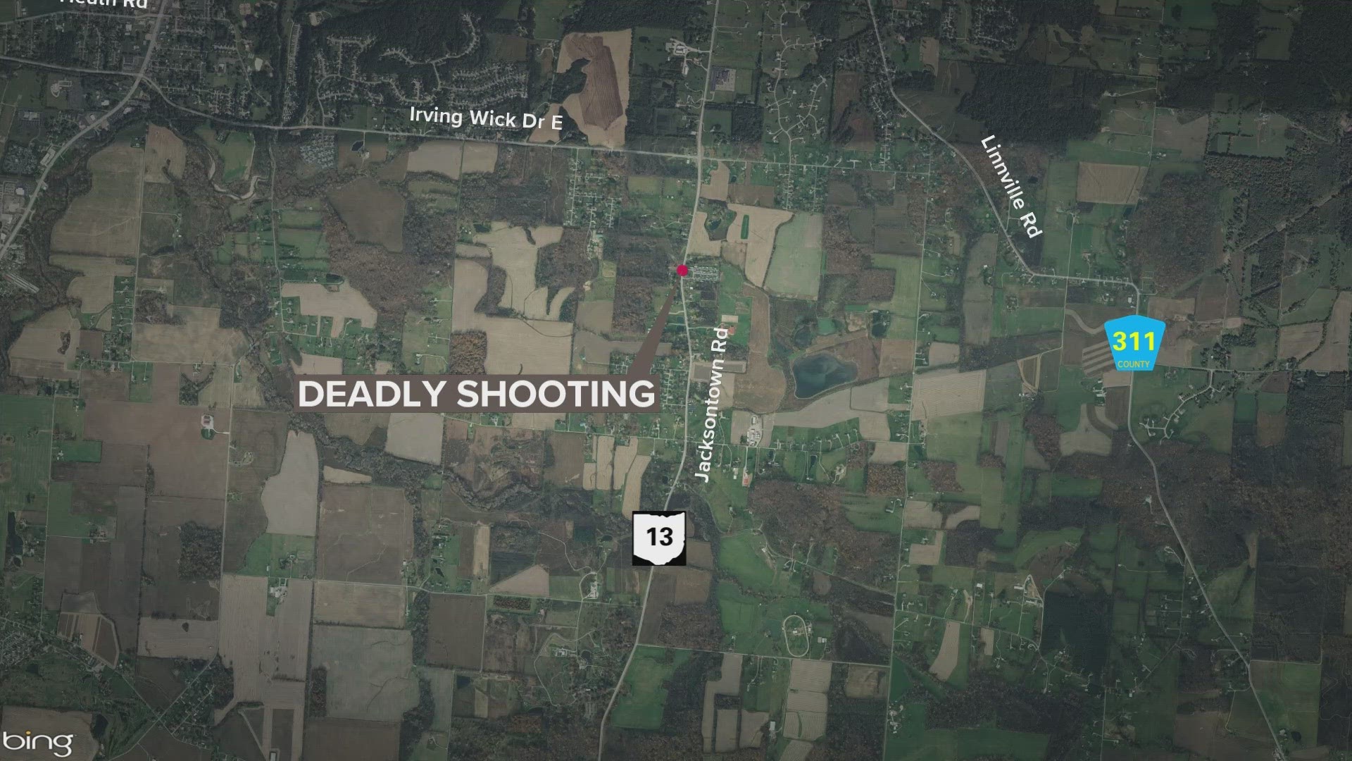The shooting happened Friday in the 5800 block of Jacksontown Road in Licking Township.