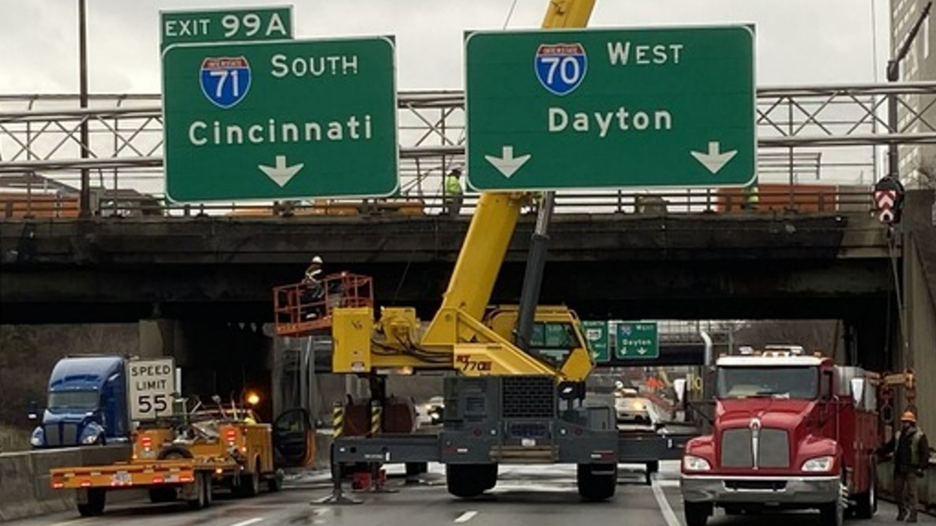 I 70 westbound lanes near downtown Columbus are now back open