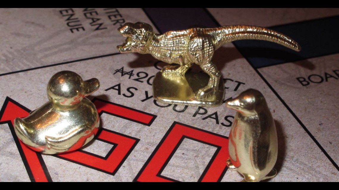 Monopoly Classic Board Game Featuring Rubber Ducky, Tyrannosaurus Rex, –