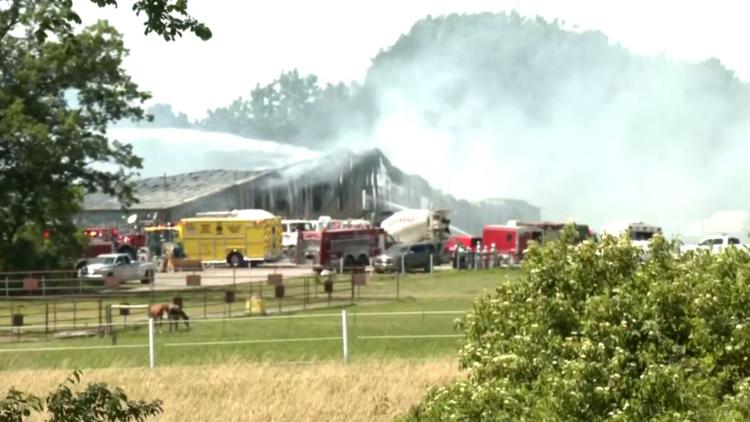 At least 44 horses killed in Logan County barn fire, officials say