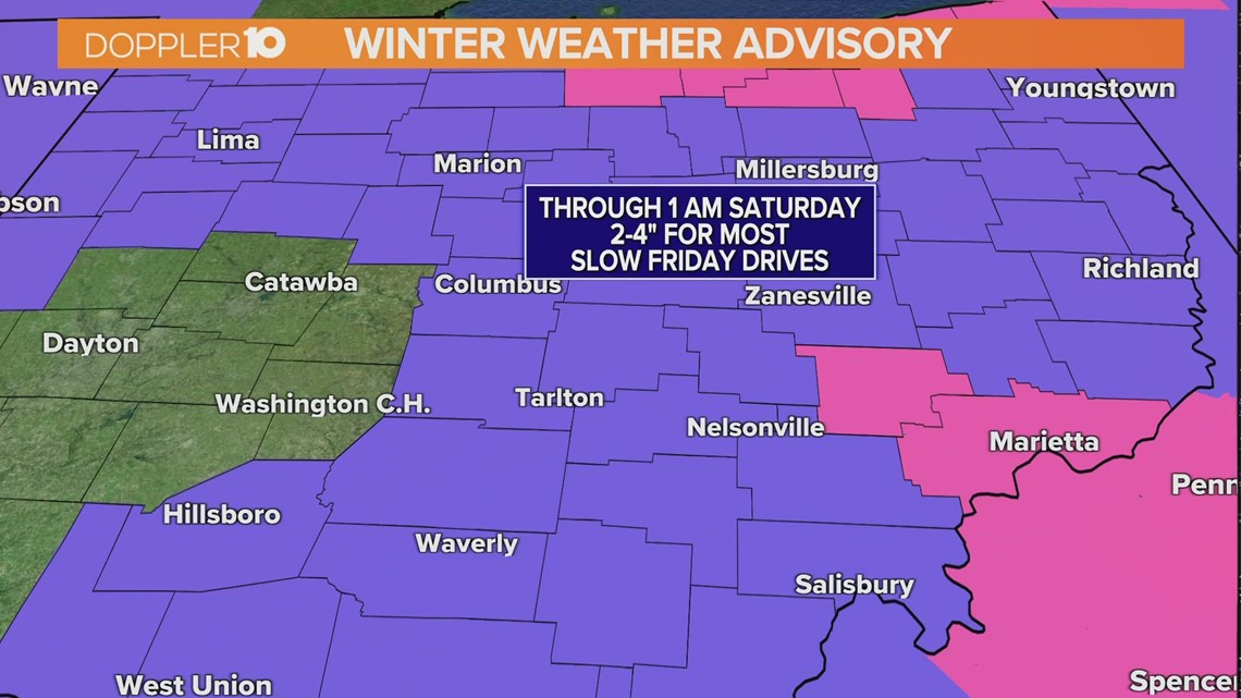 Winter Weather Advisory issued for central Ohio Jan. 18, 2024