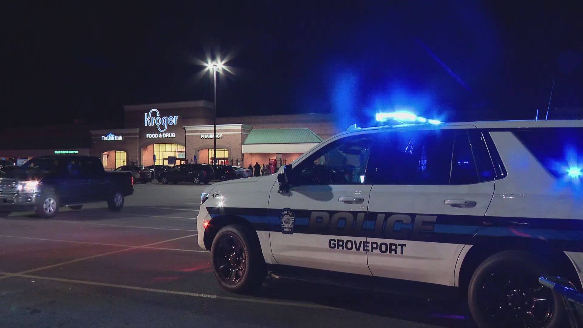 Officers were called to the Kroger, located at 6011 Groveport Road, just before 6:10 p.m.