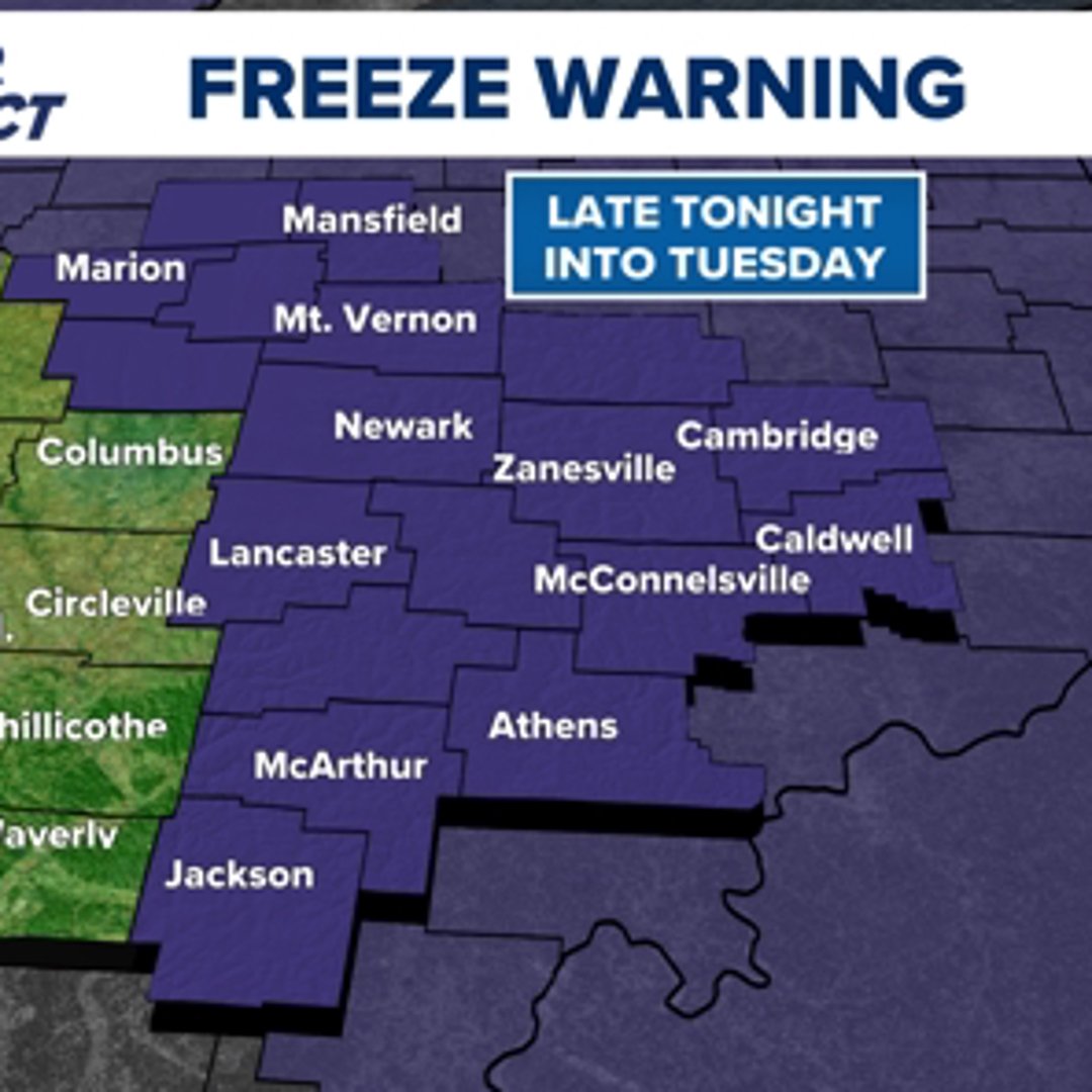 Freeze Warnings issued again for Tuesday morning | 10tv.com