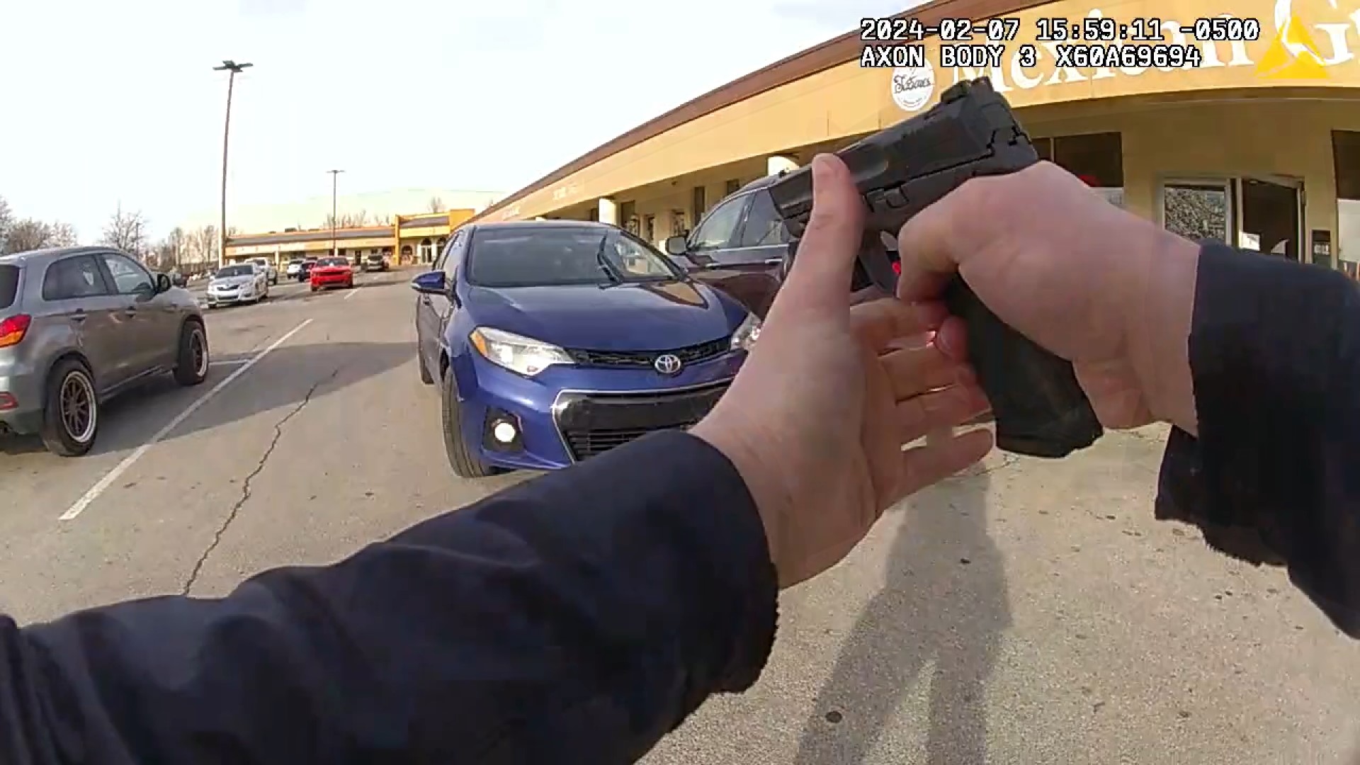 The Columbus Division of Police released body camera footage from the sergeant who was struck by a stolen vehicle on the city's north side on Wednesday.