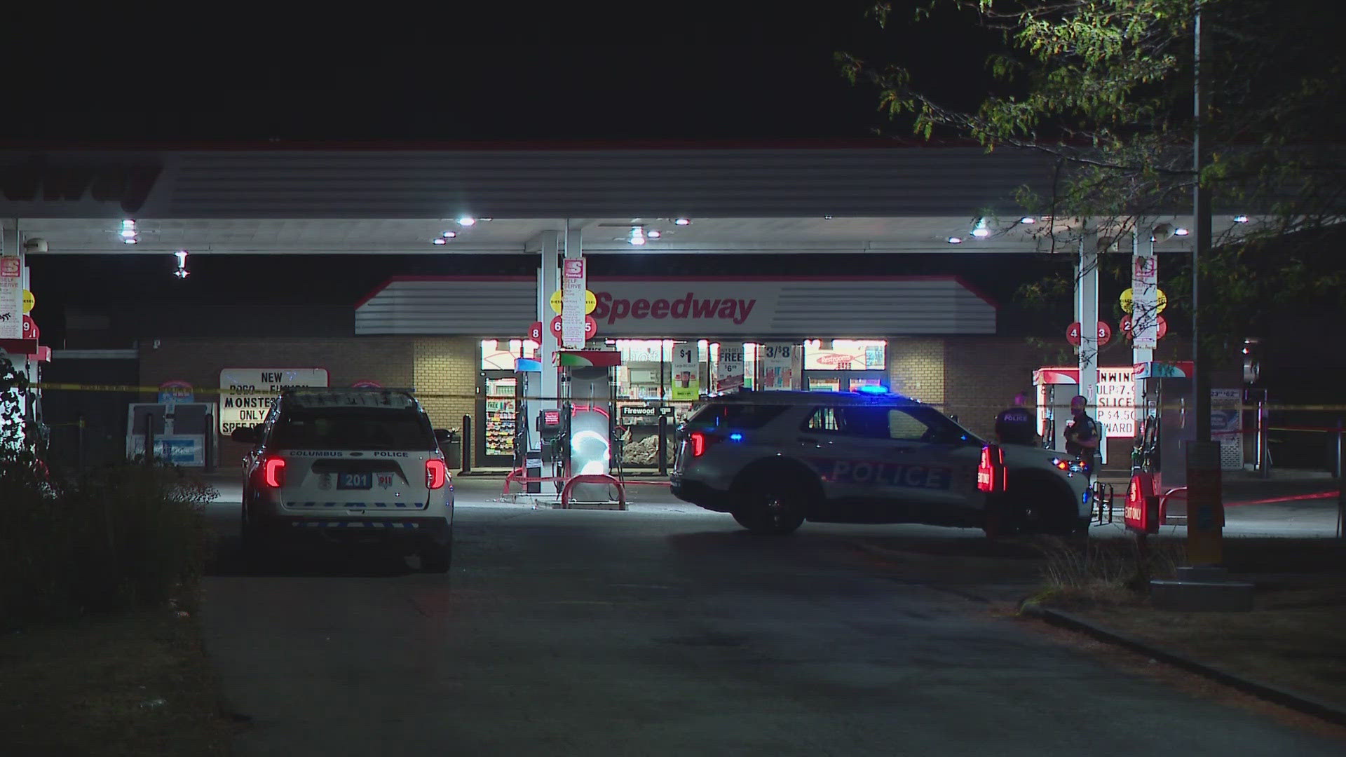 Officers were called to a Speedway gas station in the 6400 block of East Broad Street around 9:30 p.m. Saturday on a report of a shooting.