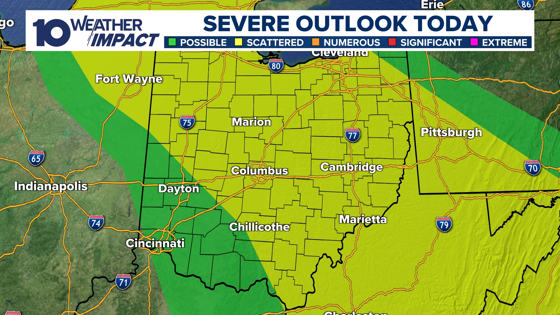 Weather Impact Alert: Scattered strong storms move out of central Ohio ...