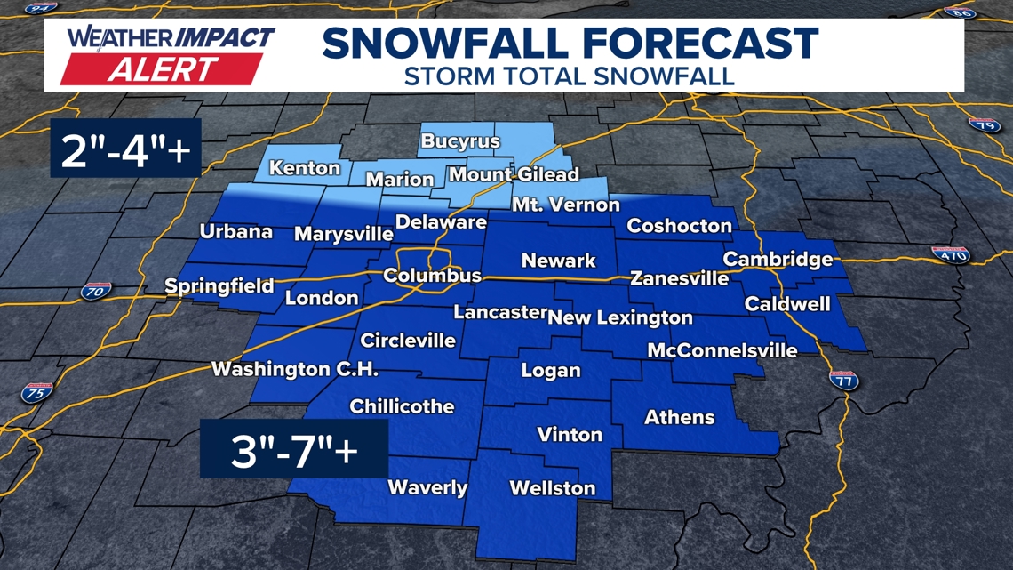 Winter storm warnings, advisories issued in central Ohio; snowfall in Columbus area reaches 5 inches