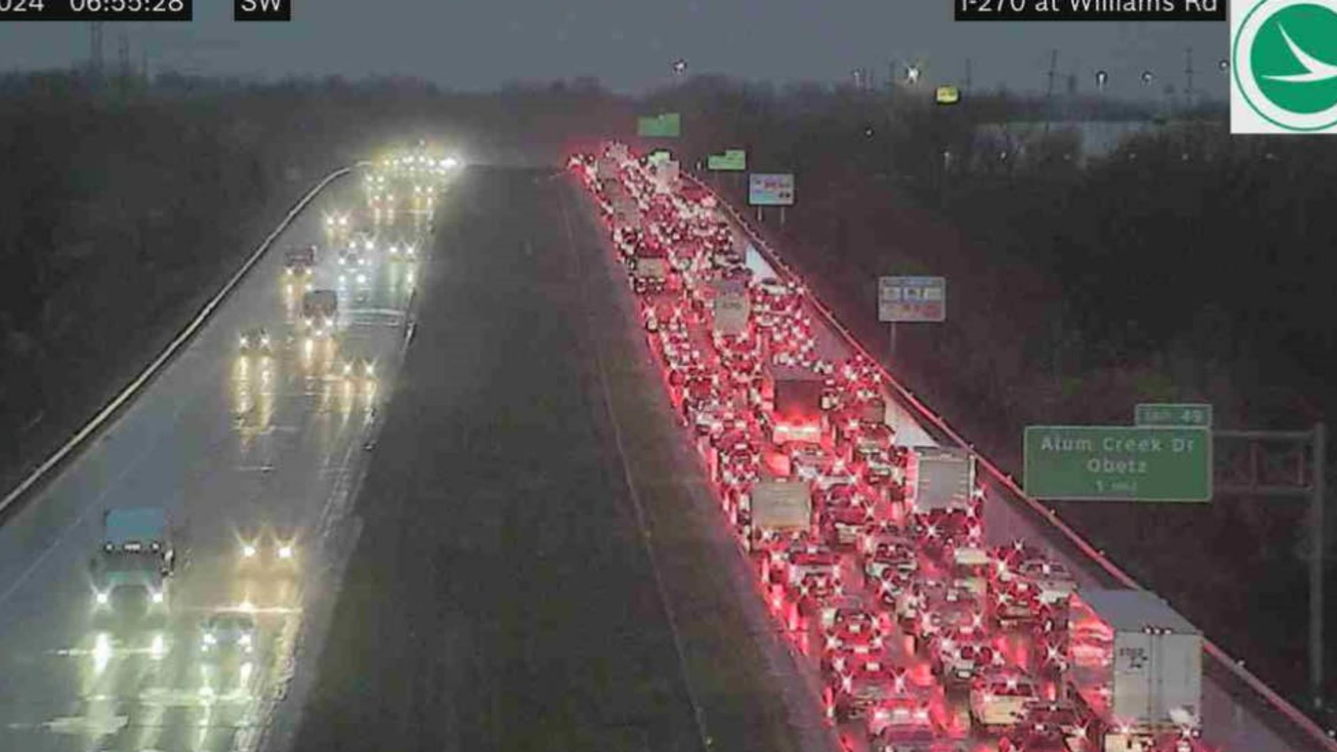 There's no word on how long the southbound lanes of I-270 will be shut down.