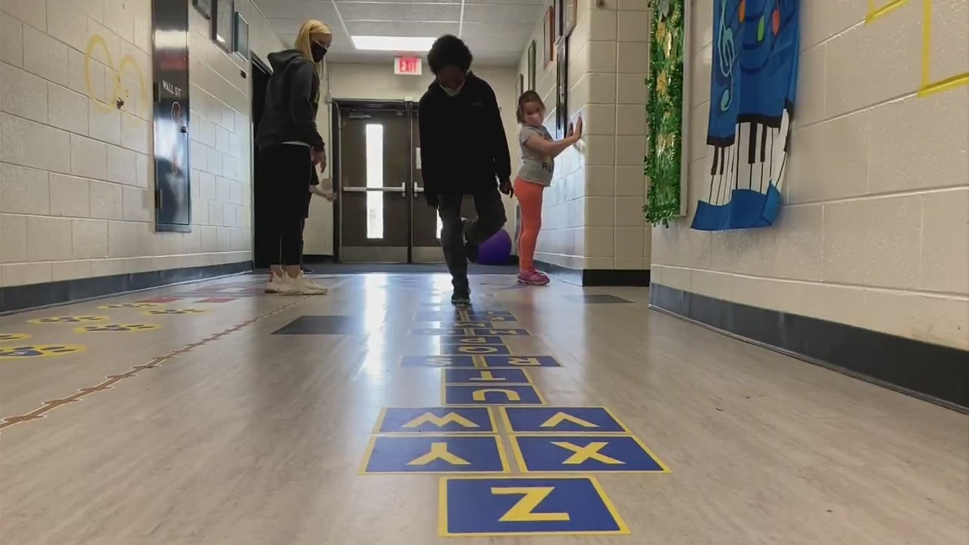 The sensory path helps students re-focus and re-energize at school.