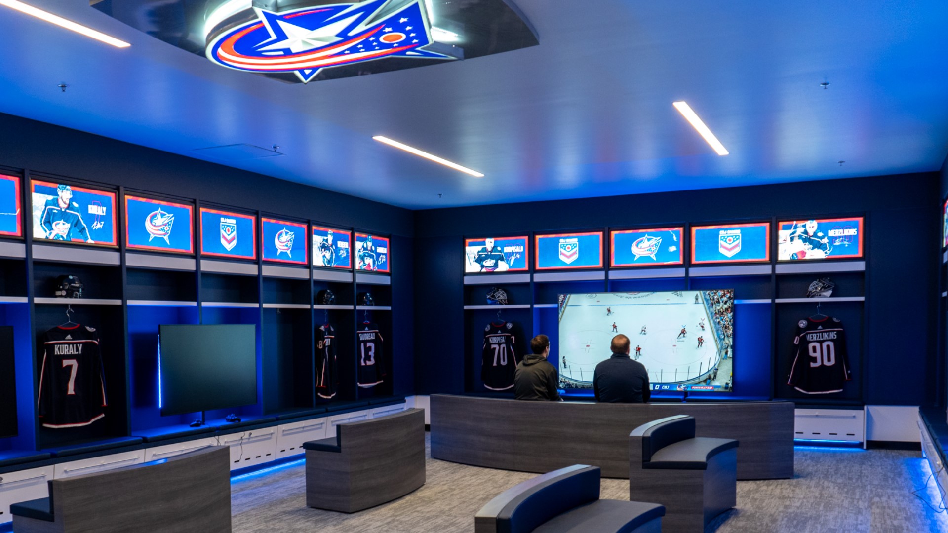 The fan space is located on the main concourse at section 118, and overlooks the practice facility of the team, the OhioHealth Chiller Ice Haus.