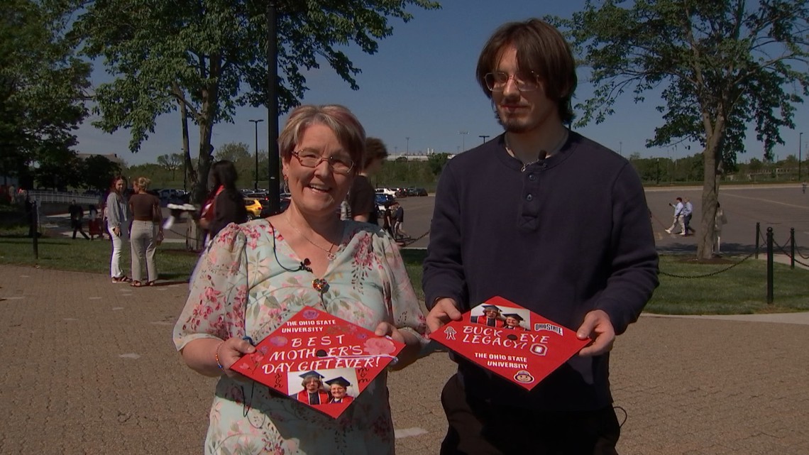 'The best Mother's Day gift ever': Mother and son graduate together at Ohio State's spring commencement