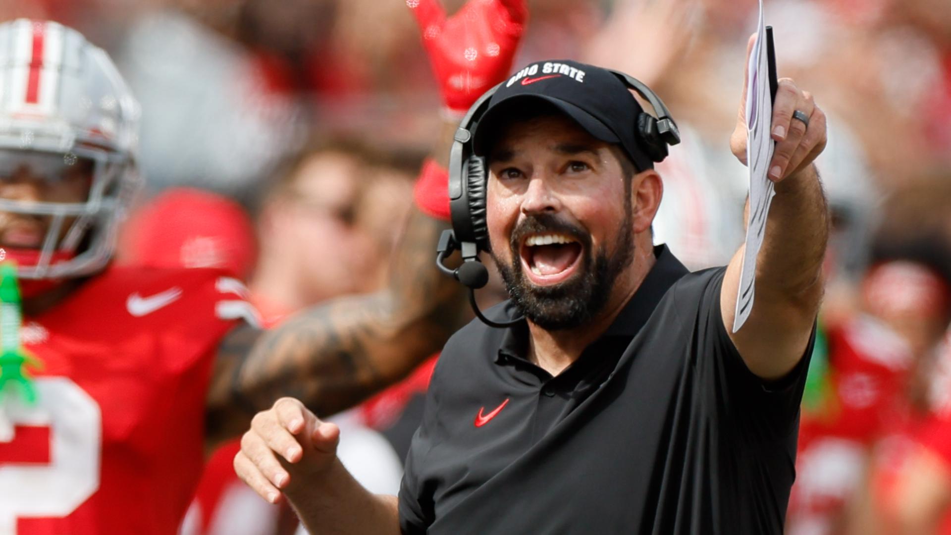 Head coach Ryan Day discusses Ohio State's 52-6 win over Akron on Saturday.