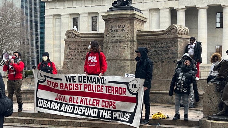 Dozens rally outside Ohio Statehouse demanding justice for Tyre Nichols
