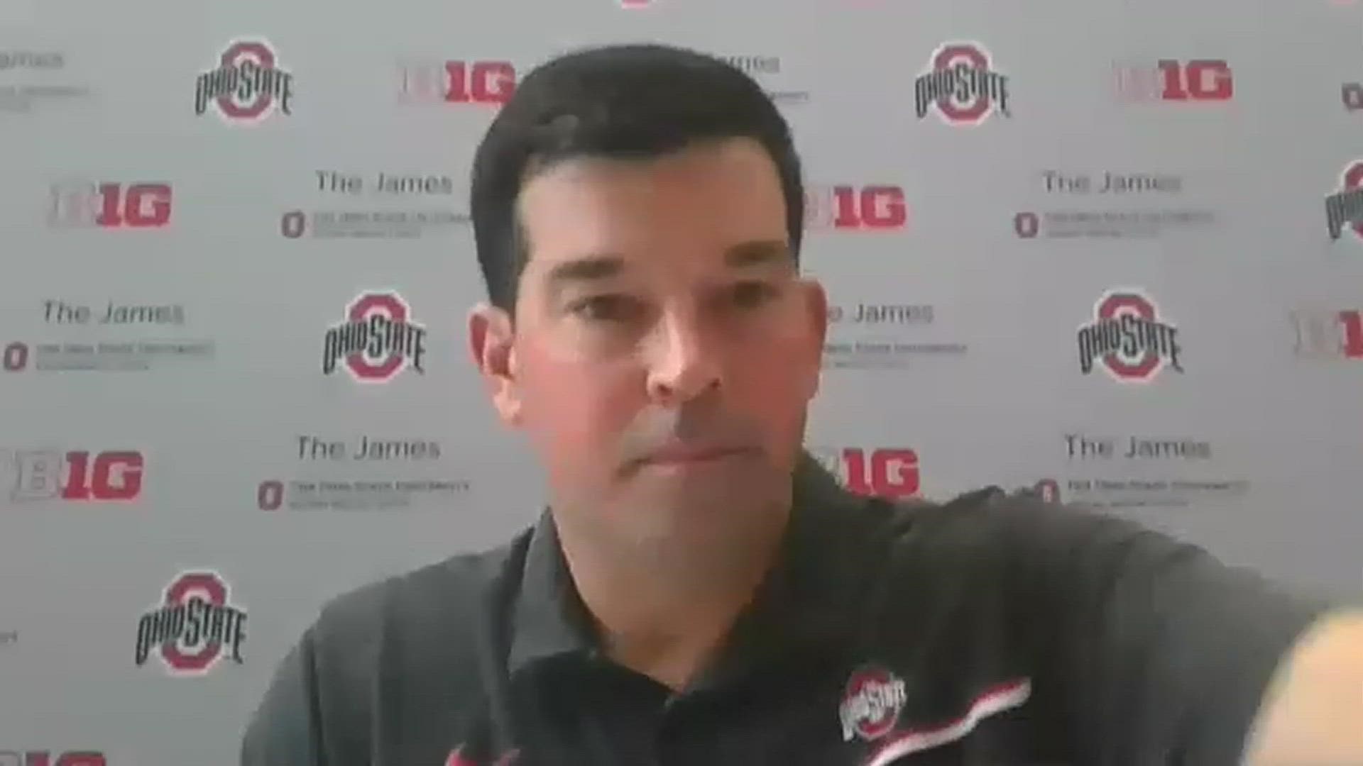 Ohio State head coach Ryan discusses the upcoming game against Maryland.