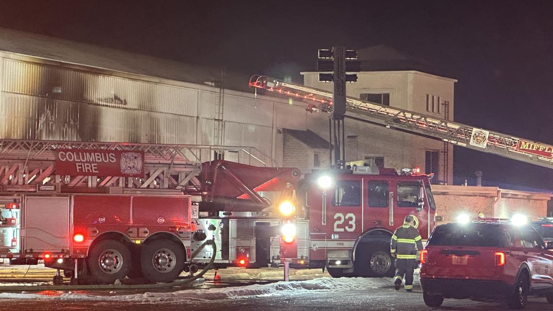 Firefighter hospitalized after fire at Columbus airport storage building