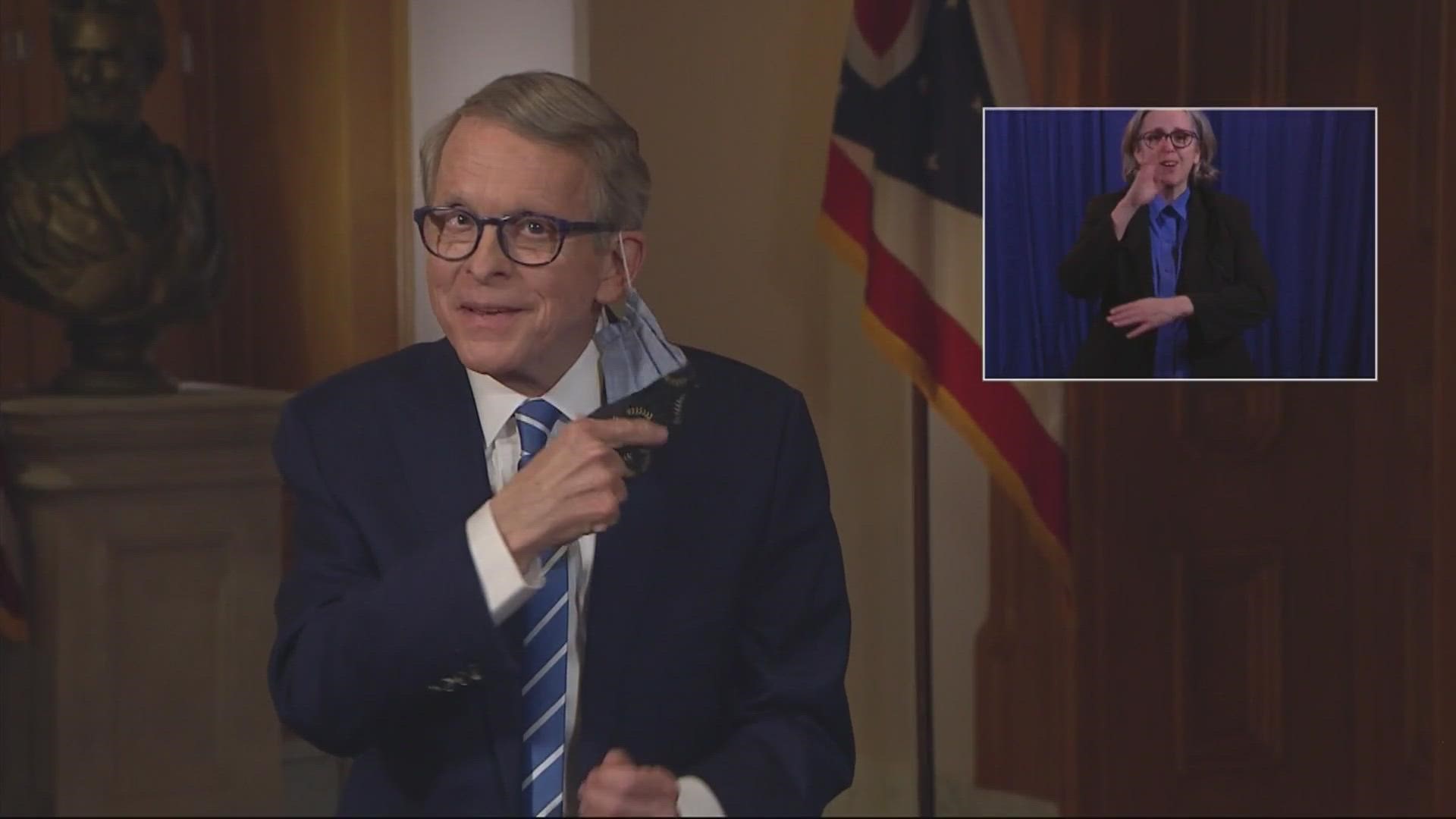 DeWine made the announcement Thursday that the state is on the 'path to victory.'