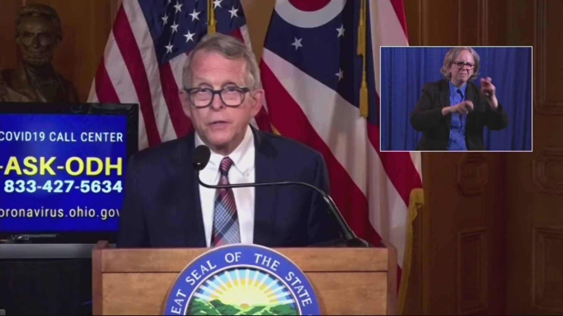 Gov. DeWine said participants would be asked to stay separated in groups of 10 or fewer — rather than merging into one huge crowd.