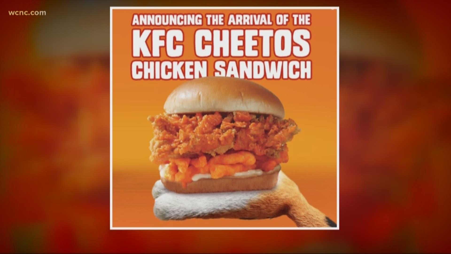 The Colonel is back with another unique recipe. It's the Cheeto Chicken Sandwich, and features chicken with a layer of cheetos, mayo and "cheeto sauce."